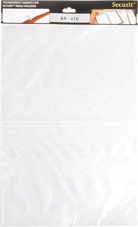 INSERTS POUR PROTÈGE-MENUS FORMAT A4 X10