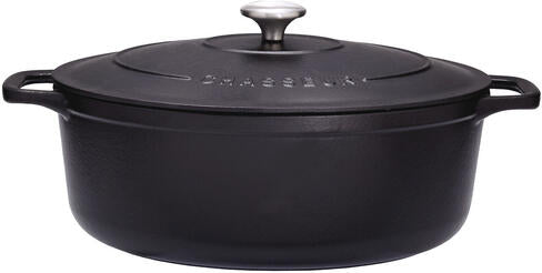 LE CHASSEUR COCOTTE OVALE AVEC COUVERCLE NOIRE 27 X 20 CM