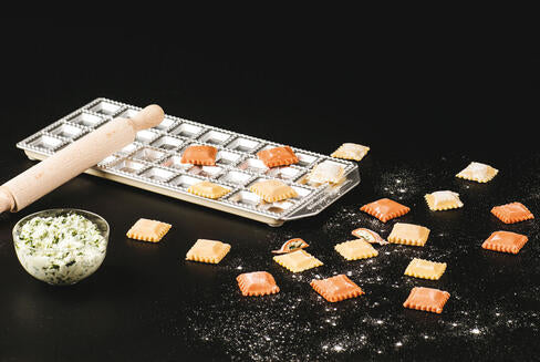 RAVIOLAMP PLAQUE 34X14 CM DE 12 RAVIOLIS CARRÉS BOMBÉS
