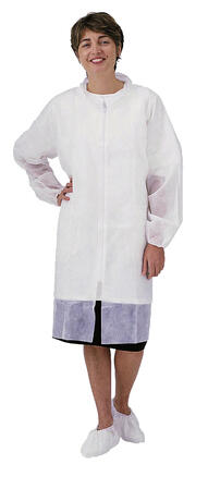 BLOUSE POLYPROPYLÈNE FERMETURE ZIPPÉE 2 POCHES 50G 106CM TAILLE XL BLANC X25