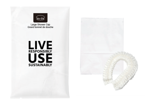 BONNET DE DOUCHE TRANSPARENT SACHET INDIVIDUEL X500