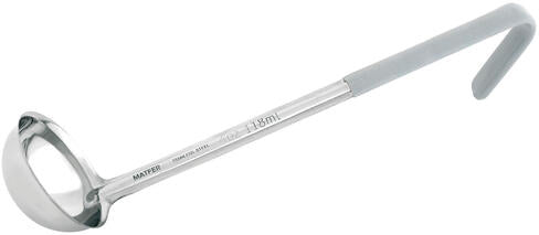 LOUCHE INOX PORTION POIGNÉE PVC 12 CL GRIS