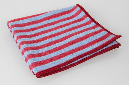 CARRE EMR MICROFIBRE RAYE BLEU ET ROUGE X5