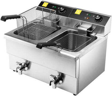 FRITEUSE ÉLECTRIQUE CUVE EMBOUTIE 2 X 8 LITRES
