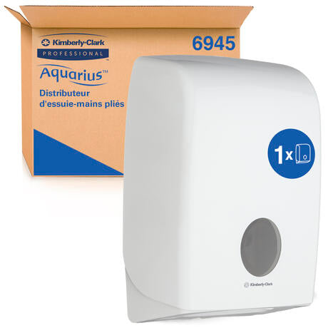 DISTRIBUTEUR D’ESSUIE-MAINS PLIÉS AQUARIUS BLANC