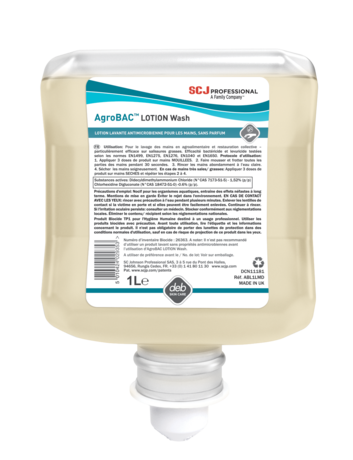 SAVON ANTIMICROBIEN AGROBAC® LOTION WASH CARTOUCHE 1L X6