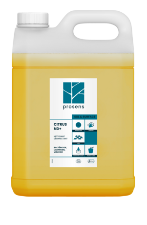 NETTOYANT DESINFECTANT CONCENTRE MULTI SURFACES CITRUS ND+ ECOCERT 5L