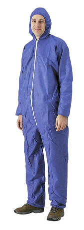 COMBINAISON À CAGOULE POLYPROPYLÈNE FERMETURE ZIPÉE 40G SANS POCHE TAILLE XXL BLEU X50