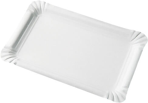 PLATEAU CARTON RECTANGULAIRE 130X200MM BLANC X1500