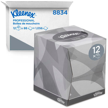 MOUCHOIR BOÎTE CUBIQUE KLEENEX® BLANC 90 FORMATS 2 PLIS X12
