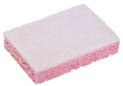 EPONGE 13X8.4CM SPONTEX 31 ABRASIF BLANC/ROSE X10