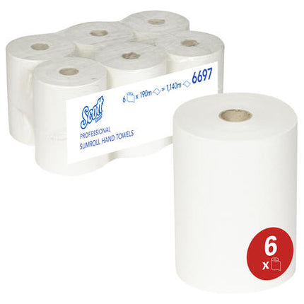 ESSUIE-MAINS ROULEAU SCOTT® SLIMROLL BLANC AIRFLEX 1 PLI 190M ECOLABEL X6