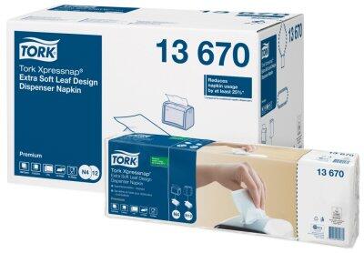 SERVIETTE POUR DISTRIBUTEUR 21.3X16.5CM TORK® XPRESSNAP® N4 2 PLIS BLANC DECOR X4000
