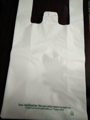 SAC BRETELLES POLYETHYLÈNE BASSE DENSITÉ 50µ 22+10X40CM BLANC LIASSE X500