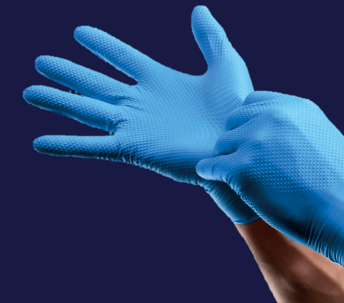 GANT NITRILE LONG BLEU GOGRIP TAILLE L BOÎTE X50