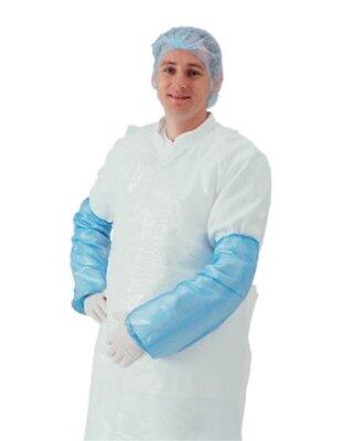 MANCHETTE POLYETHYLÈNE 15µ BLEU LONGUEUR 40CM SACHET X100