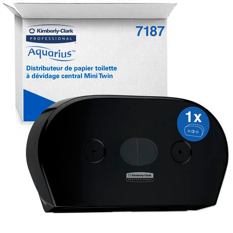 DISTRIBUTEUR DE PAPIER TOILETTE À DÉVIDAGE CENTRAL SCOTT® CONTROL MINI DOUBLE NOIR