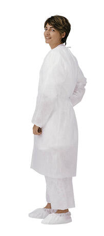 BLOUSE POLYPROPYLÈNE AVEC LIENS SANS POCHE 25G 110CM BLANC X50