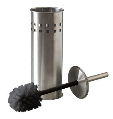 PORTE-BALAYETTE WC AJOURE A POSER TECHLINE +BROSSE INOX NOIR