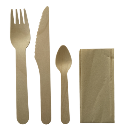 KIT COUVERTS BOIS 4 EN 1 X500