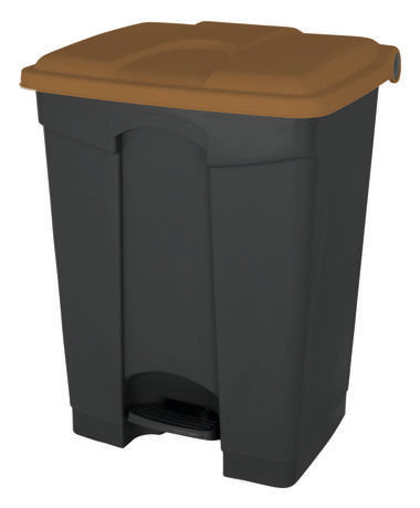POUBELLE A PEDALE POUR BIODECHETS 45L NOIR ET MARRON