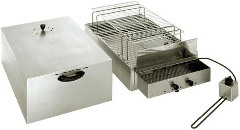 FUMOIR INOX 2 ÉTAGES POUR FUMAGE À FROID 71.5 X 41.5 X 36 CM