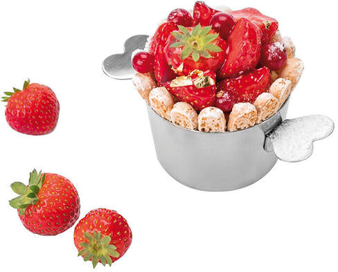 CHARLOTTE INOX AVEC OREILLES AVEC COUVERCLE 7 CM