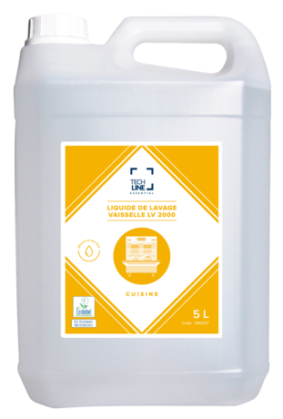 DETERGENT LIQUIDE VAISSELLE EAU DURE TECHLINE LV2000 ECOLABEL EU 5L