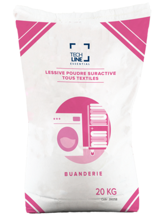 LESSIVE POUDRE SURACTIVE TOUS TEXTILES  TECHLINE 20KG