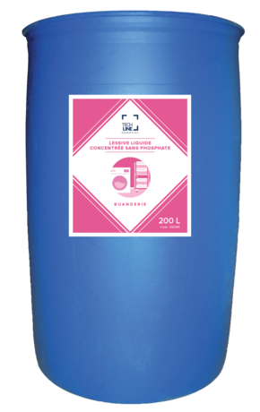 LESSIVE LIQUIDE CONCENTRÉE TOUS TEXTILES JAUNE TECHLINE FÛT 200L