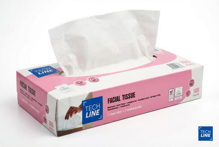 MOUCHOIR BOÎTE RECTANGLE TECHLINE 100 FORMATS 2 PLIS ECOLABEL X40