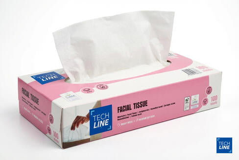MOUCHOIR BOÎTE RECTANGLE TECHLINE 100 FORMATS 2 PLIS ECOLABEL X40
