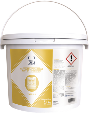 DETERGENT TABLETTES VAISSELLE TOUT EN 1 PRO HYDRO TECHLINE X150