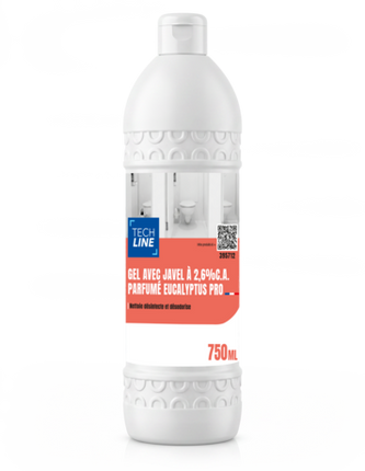 GEL WC JAVEL DESINFECTANT 3 EN 1 POWER TECHLINE 750ML
