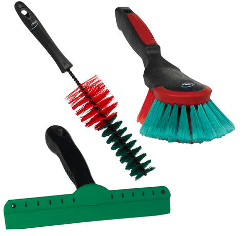 KIT 2 BROSSES ET RACLETTE PARE-BRISE WIPE-N-SHINE VIKAN