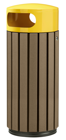 CORBEILLE 60L A POSER OU A FIXER ZENO ETIK A LATTES MARRON / JAUNE