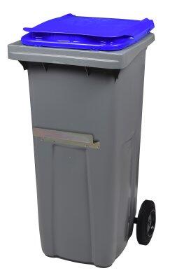 CONTENEUR KOROK 240L 2 ROUES AVEC BARRE VENTRALE GRIS / BLEU