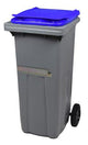 CONTENEUR KOROK 240L 2 ROUES AVEC BARRE VENTRALE GRIS / BLEU