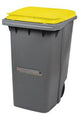 CONTENEUR KOROK 340L 2 ROUES AVEC BARRE VENTRALE GRIS / JAUNE