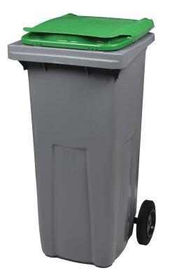 CONTENEUR KOROK 120L 2 ROUES SANS BARRE GRIS / VERT