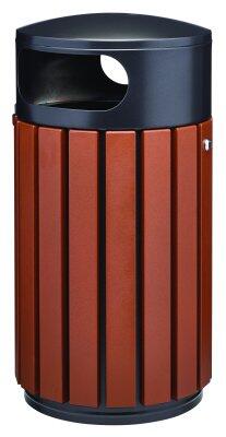 CORBEILLE ZENO ALU 60L EFFET CORTEN / GRIS MANGANESE