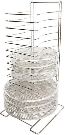 RACK POUR GRILLES À PIZZA INOX 15 NIVEAUX JUSQU'À 40 CM