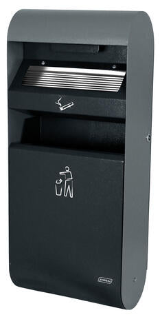 CENDRIER CORBEILLE MURAL 3L/14L NOIR
