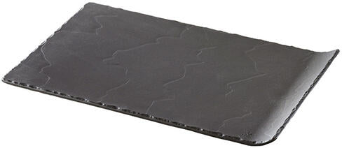 BASALT ASSIETTE RECTANGULAIRE BORD RELEVÉ 33,2 X 20 CM