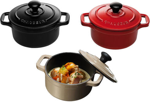 LE CHASSEUR COCOTTE RONDE AVEC COUVERCLE NOIRE 10 CM