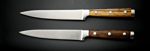 COUTEAU A STEAK AZAWAK LAME LISSE MANCHE BOIS CLAIR