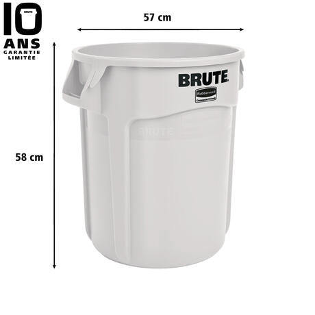 POUBELLE BRUTE ROND 75L BLANC