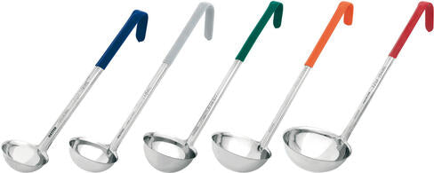 LOUCHE INOX PORTION POIGNÉE PVC 17,5 CL VERT