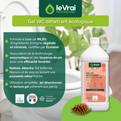 DETERTRANT GEL WC LE VRAI PROFESSIONNEL ECOLABEL EU 1L