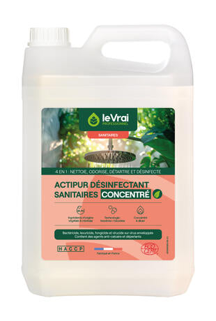 DETARTRANT DESINFECTANT SANITAIRES ACTIPUR CONCENTRE LE VRAI PROFESSIONNEL ECOCERT 5L
